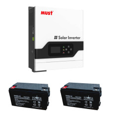 Инвертор/Inverter MUST PV18-2024 VPM (2000VA/2000W) + Power Kingdom 12V/60Ah x 2