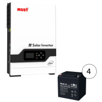 Инвертор/Inverter MUST PV30-5048 VHM (5200VA/5200W) + Power Kingdom 12V/40Ah x 4