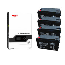 Инвертор/Inverter MUST PV30-5048 VHM (5000VA/5000W) + Power Kingdom 12V/60Ah x 4