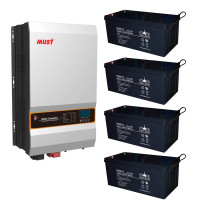 Инвертор/Inverter MUST PV35-10048 PRO (10000VA/10000W) + Power Kingdom 12V/200Ah x 4